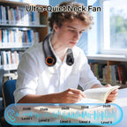 Portable Neck Fan, Neck Fans That Blow Cold Air, 5000Mah 5 Speeds Bladeless Wearable Personal Fan, Usb Rechargeable Battery Operated Cooling Neck Fan, Quiet Hands Free Fan For Travel