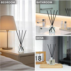 3 Pack Fragrance Reed Diffuser, 50Ml Lavender Jasmine Lemongrass Aromatherapy Diffuser Set With 12 Black Fiber Sticks,Air Freshener For Bedroom Bathroom Office, 8.2X 6.6X 2.1 Inch