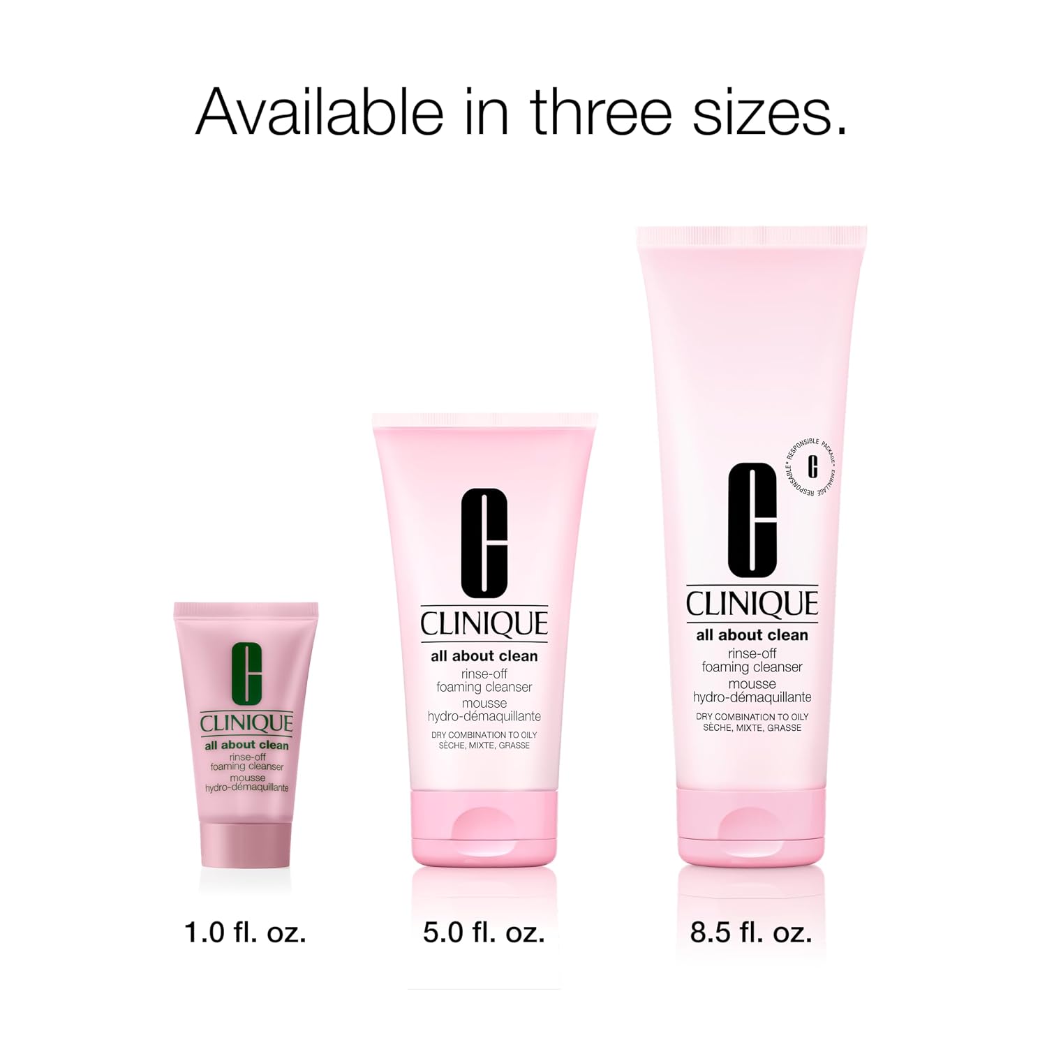 Clinique All About Clean Rinse-Off Foaming Face Wash | Face Cleanser With Hyaluronic Acid + Glycerin For Oily Skin Types | Dissolves Makeup + Sunscreen