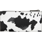 Montana West Wrangler Cow Print Bifold Wallet Women'S Wallets, Card Cases & Money Organizers Women Credit Card Wallet For Ladies Female Cash Wallett Black Wallets With Smooth Zipper