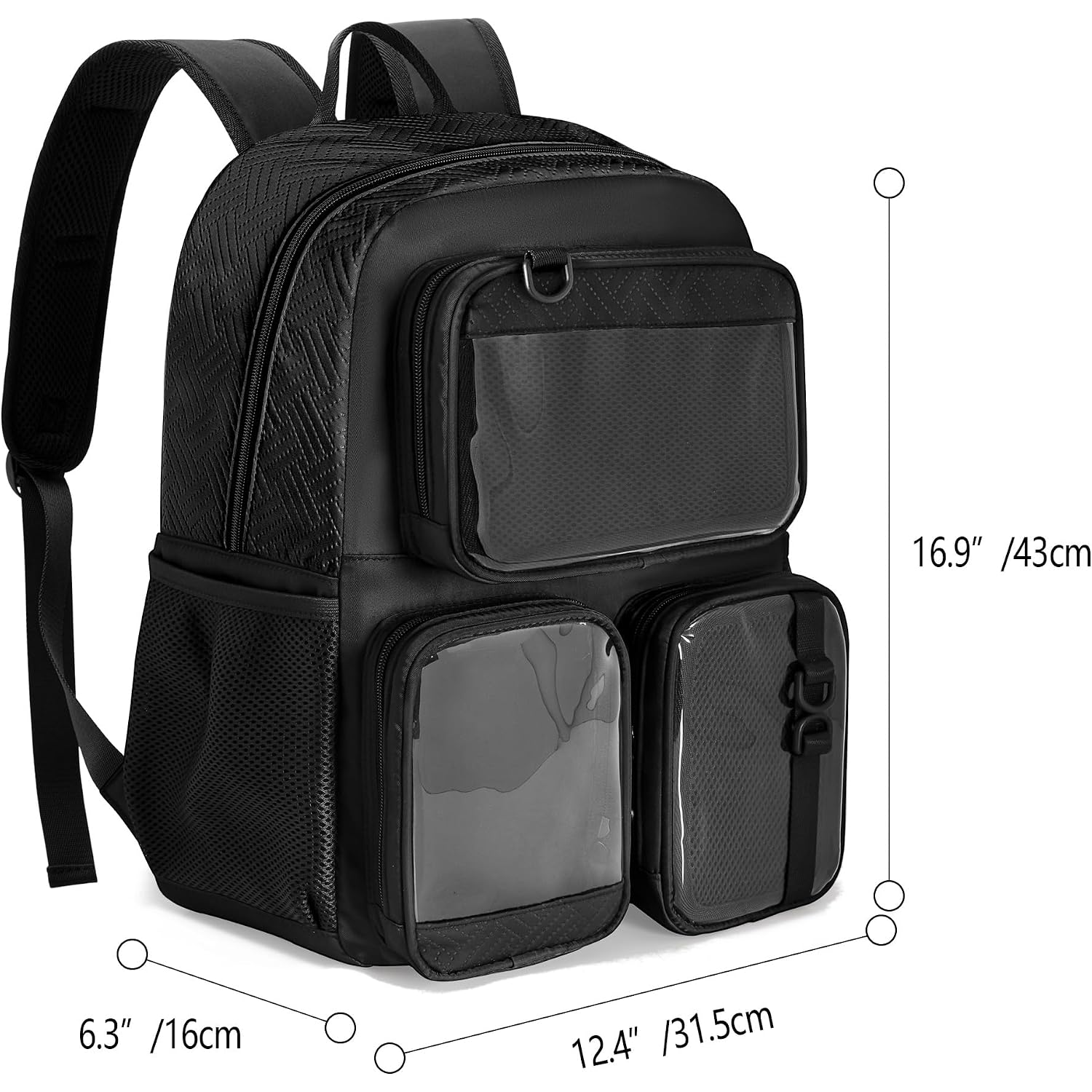 Ita Bag Pin Display Backpack With Insert, Aesthetic Laptop Backpack | Ita Backpack With 3 Clear-Window Pockets, Laptop Sleeve, Kawaii Backpack For Cosplay & Concert(Pins Not Included)