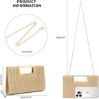Rniega Straw Clutch Handbags Summer Clutch Woven Boho Beach Bags Straw Purses For Women