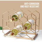 14 Bottle Countertop Wine Rack - Freestanding Modern Gold Metal Wine Rack - Tabletop Wine Holder Stand For Cabinet, Pantry, Wine Bottle Storage……