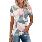 Womens Golf Polo Shirts Collared Short Sleeve T Shirt Lightweight Moisture Wicking Polo Casual 3 Buttons Outfits