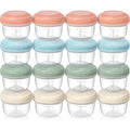 Vitever [16 Pack] 4 Oz Small Containers With Lids, Reusable Plastic Jars For Snack And Puree, Salad Dressing Container To Go, Deli Containers, Freezer Baby Food Containers, Dishwasher Safe, Bpa Free