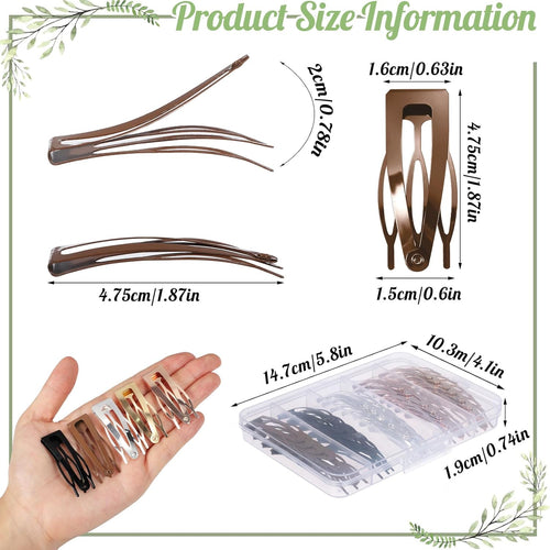 40Pcs Metal Snap Hair Clips, Hair Barrettes for Women Girls Thin Fine Short Hair Accessories (5 Colors)
