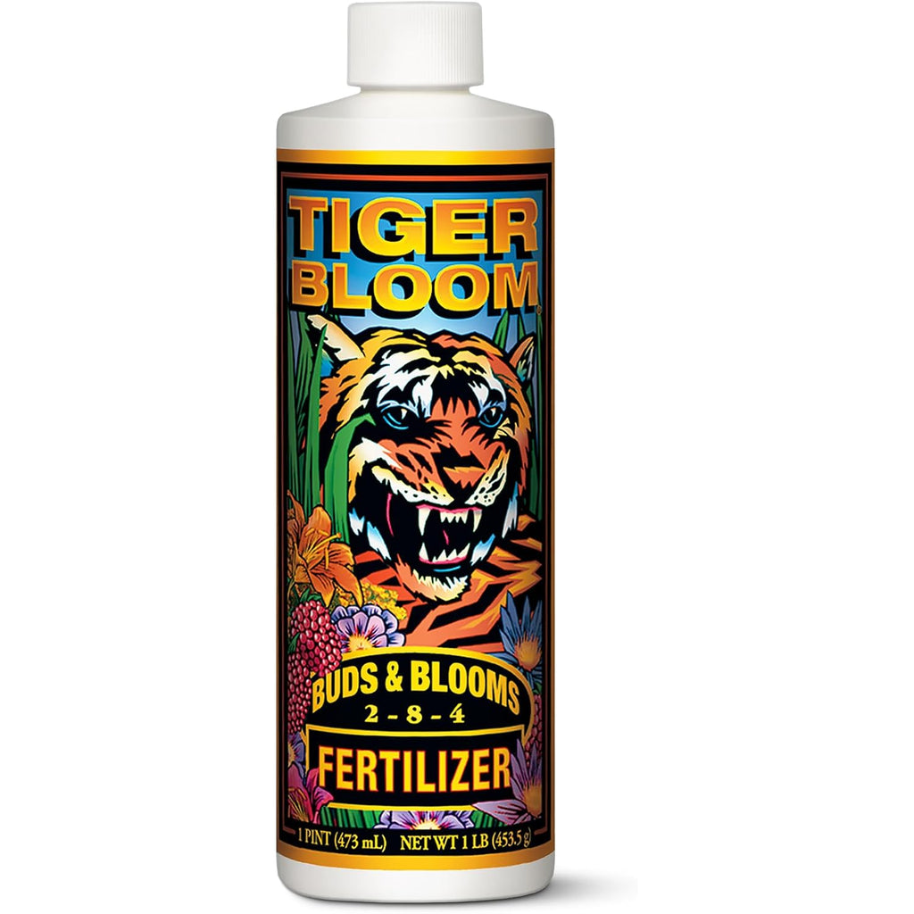 Foxfarm Tiger Bloom Liquid Plant Food - Phosphorus Fertilizer For Buds, Blooms & Flowering - Supports Soil & Hydroponic Systems - High Micronutrient Formula With 2-8-4 Nutrient Ratio - 1 Quart