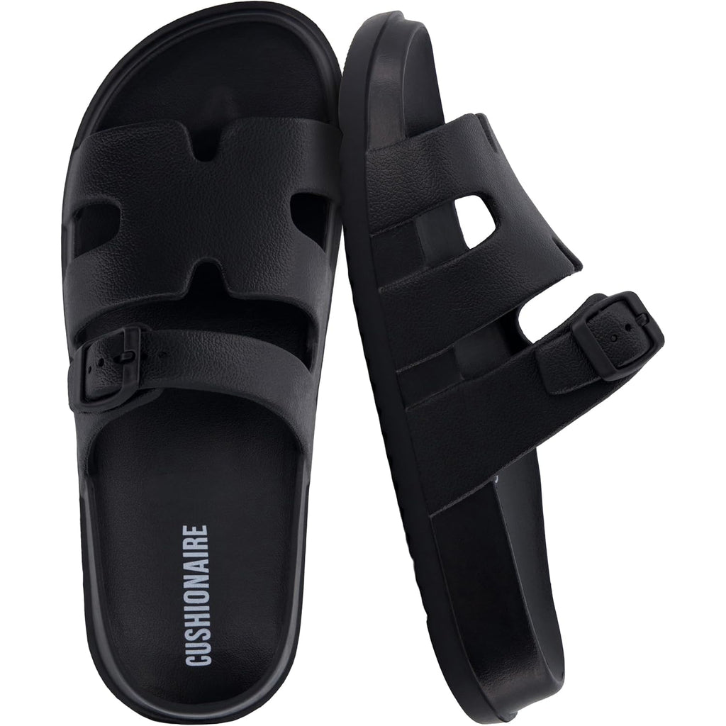 Cushionaire Orbit Waterproof Eva Womens Sandals -Comfortable Summer Slip On Slides For Women With Adjustable Buckle Strap