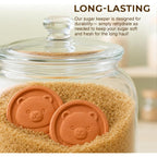 2 Pack Brown Sugar Bear Keeper - Terracotta Brown Sugar Saver Disc Keeps It Soft & Fresh - Reusable Food Safe Clay Stone & Softener With Cute Bear Design, Gift For Bakers