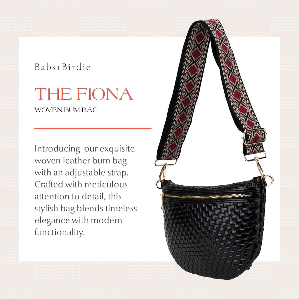 The Fiona | Woven Bum Bag | Stylish Woven Crossbody Bag | Adjustable Strap For Travel Festivals & Everyday