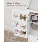 Vasagle Pantry Cabinet, Tall Storage Cabinet With Drawer, 71.7-Inch | Freestanding Cupboard With 2 Cabinets, 4 Adjustable Shelves, 6 Door Shelves, White, Ubbc561P31V2