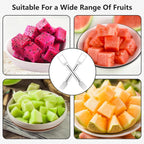 2-In-1 Stainless Steel Fruit Cutter, Watermelon Fork Slicer Tool, Watermelon Slicer And Fork, Dual Head Knife With Round Handle For Kitchen Fruit Cubes (1 Piece)