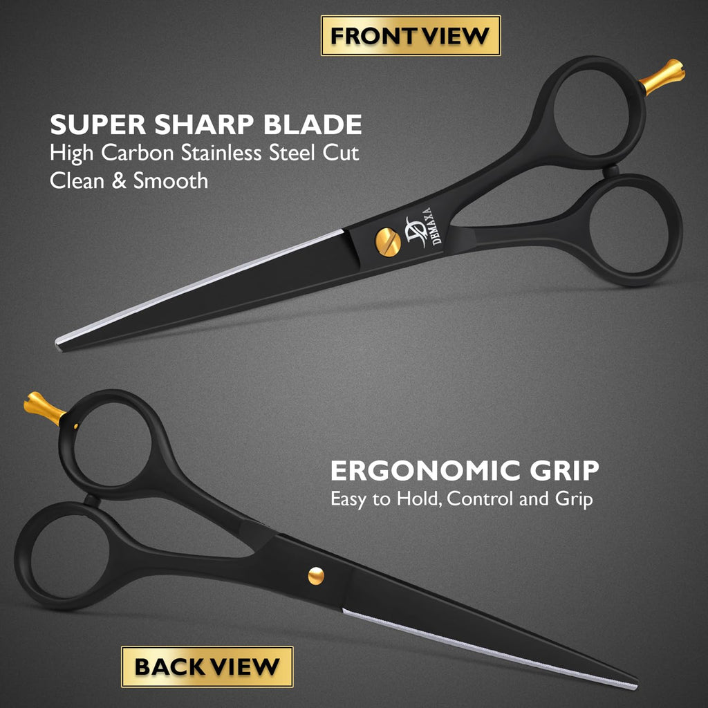 Professional Hair Scissors 6.5 Inch - Premium High Carbon Stainless Steel Barber Salon Hair Shears For Haircut Scissors - Ergonomic Design Super-Sharp Hair Cutting Shears Blades