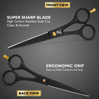 Professional Hair Scissors 6.5 Inch - Premium High Carbon Stainless Steel Barber Salon Hair Shears For Haircut Scissors - Ergonomic Design Super-Sharp Hair Cutting Shears Blades