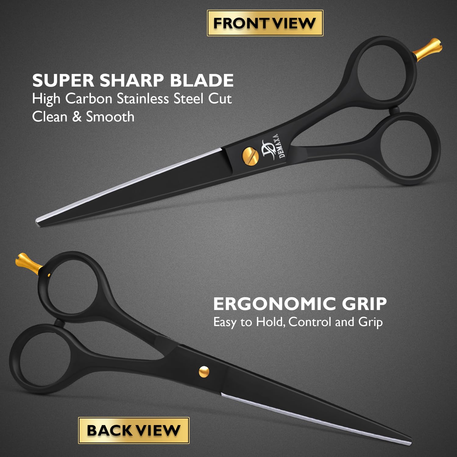 Professional Hair Scissors 6.5 Inch - Premium High Carbon Stainless Steel Barber Salon Hair Shears For Haircut Scissors - Ergonomic Design Super-Sharp Hair Cutting Shears Blades