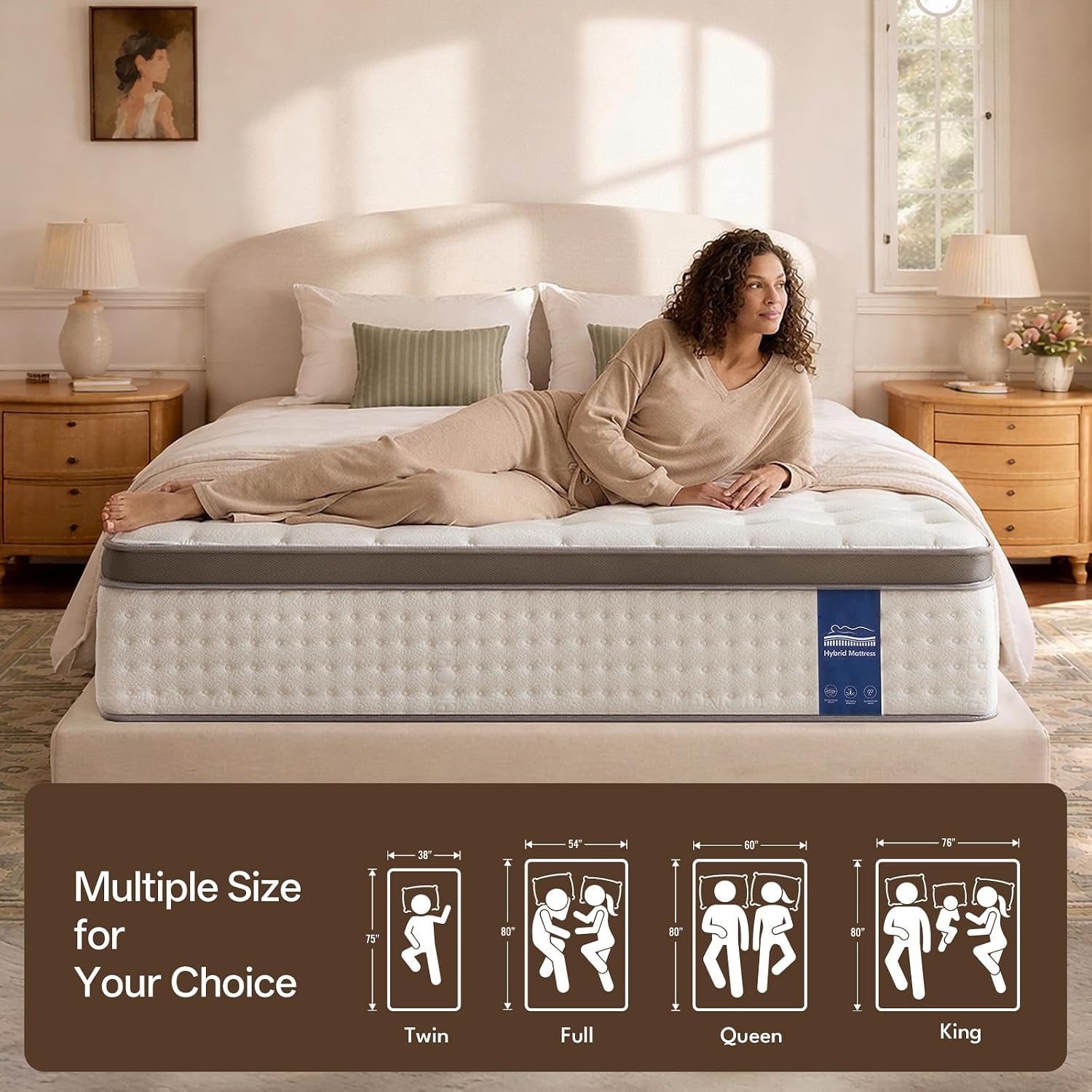 12 Inch Full Size Mattress Hybrid Full Mattress In A Box, Memory Foam Mattress With Pocket Springs, Medium Firm, Pressure Relief & Motion Isolation, Certipur Us Certified Mattress