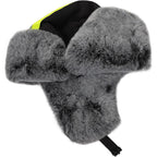 Hi Vis Trapper Hat with Ears Flaps Reflective Strip Trapper Hat Faux Fur Thickened Winter Cold Weather Windproof Skiing Cap