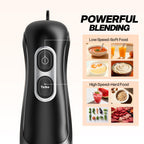 Immersion Blender Handheld, Corded Electric Blenders Portable Stick Mixer with 2 Mixing Speed and Stainless Steel Blades Emulsifier for Effortless Blending Soup, Smoothies, Puree or Baby Food