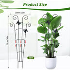2 Pack 30 Inch Taller Plant Trellis For Potted Climbing Plants Indoor,Expandable Metal Garden Trellis For Climbing Plants,Flowers Vine Ivy, Sturdy Houseplant Support For Potted Plants With Ties