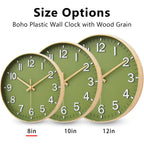 Hzdhclh Wall Clocks Battery Operated,Wall Clock Green Gold,8 Inch Wall Clock Silent Non Ticking Modern 3D Numbers For Kitchen Bedroom Living Room Office Classroom Decor