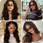 Cat Eye Sunglasses for Women, Vintage Retro Narrow Cateye Frame Trendy Sun Glasses, OP6913 Tortoise