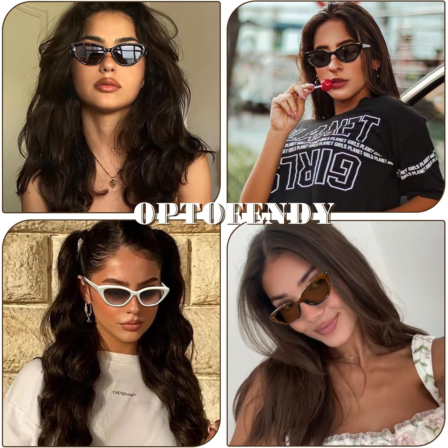 Cat Eye Sunglasses for Women, Vintage Retro Narrow Cateye Frame Trendy Sun Glasses, OP6913 Tortoise
