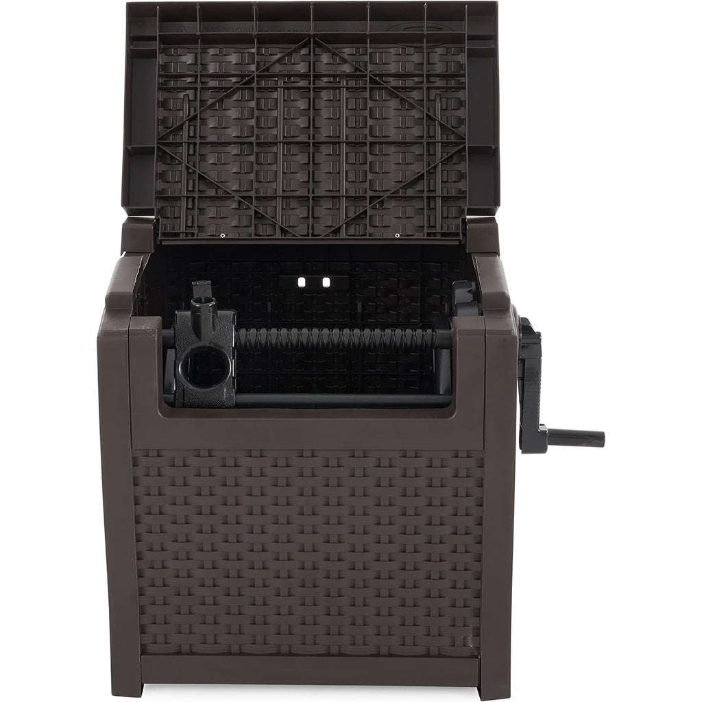 Suncast Hose Reel With Smart Trak Hose Guide, Water-Tight Connection, Durable Resin Construction, 225' Hose Capacity, Brown, Made In The Usa