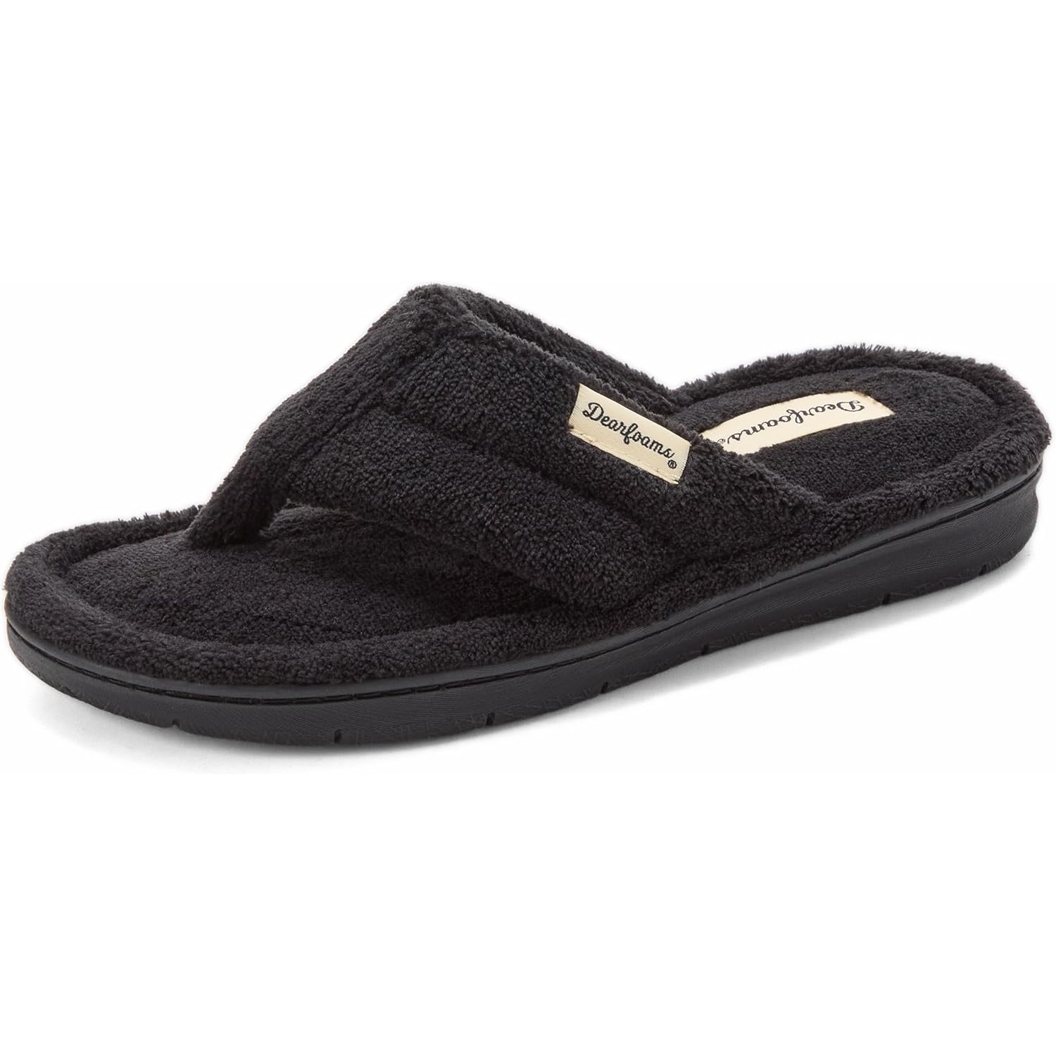 Dearfoams Women'S Melanie Colorblocked Microfiber Terry Thong Slipper