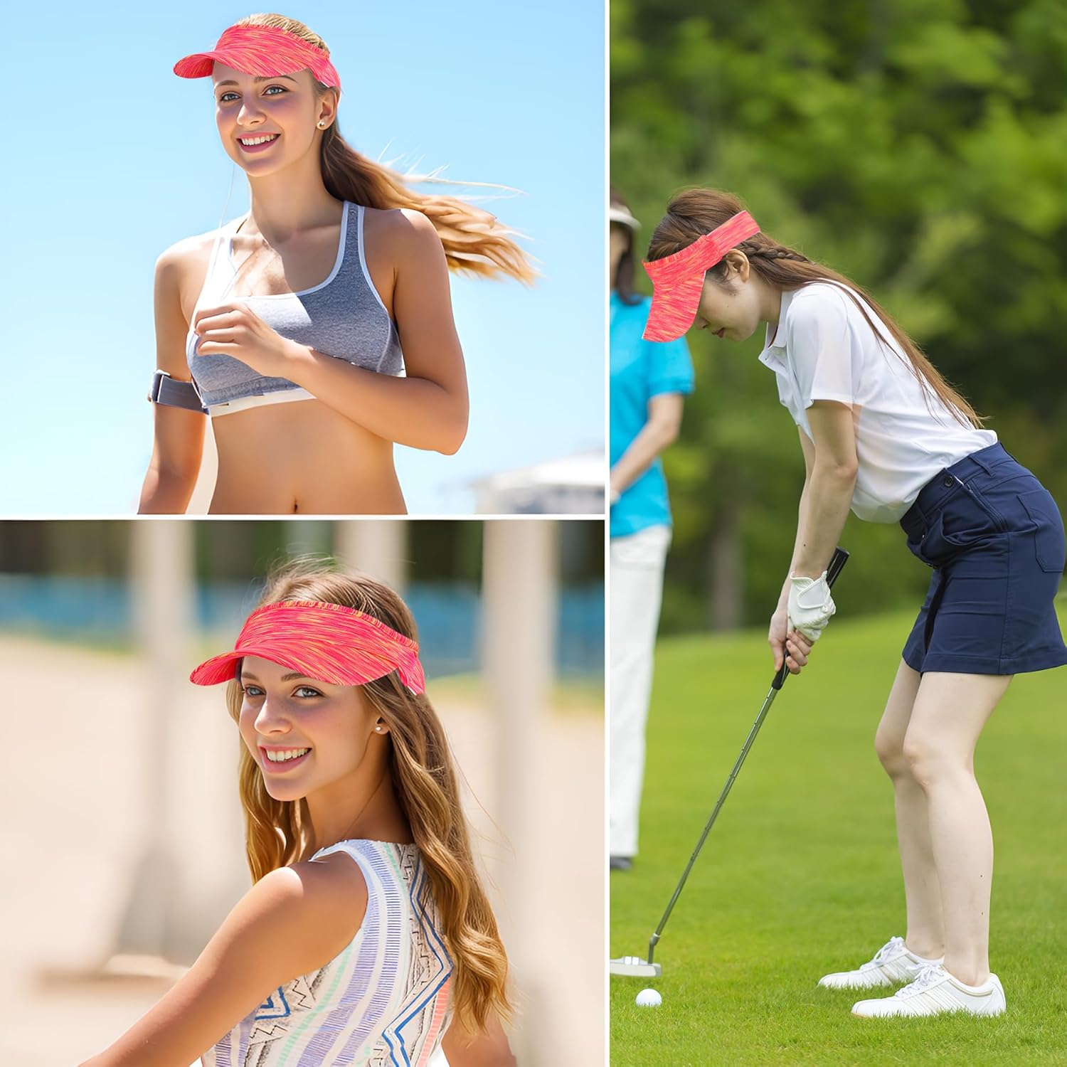 Marrywindix 1 Piece Sun Visor Hat Stretch Headband Sport Wear Athletic Visor Cap for Women and Men