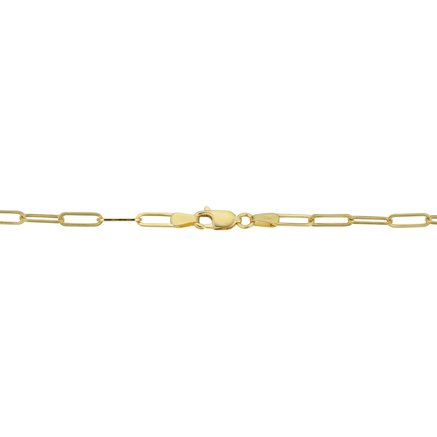 Kooljewelry Womens Chain Classic - 14k Yellow Gold Polished Paperclip Chain Necklace