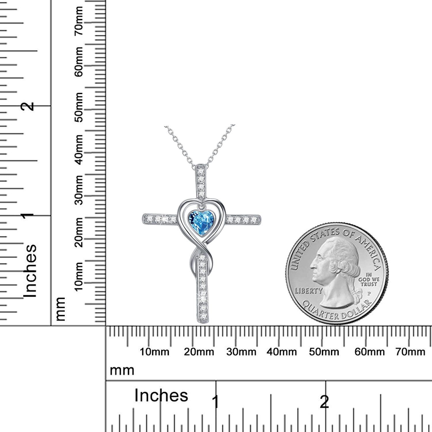 Dorella Love Infinity Necklace for Women Mothers Day Birthday Gifts Wife Mom May June July Birthstones Emerald Ruby Pearl Jewelry 925 Sterling Silver
