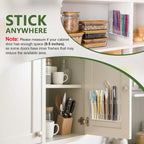 Malldii 9.5" Large Acrylic Straw Holder For Cabinet Door - Reusable Tumbler Straw Organizer Storage, Small Kitchen Accessories Container, Ultra Sticky Cupboard Door Mounted (Transparent)
