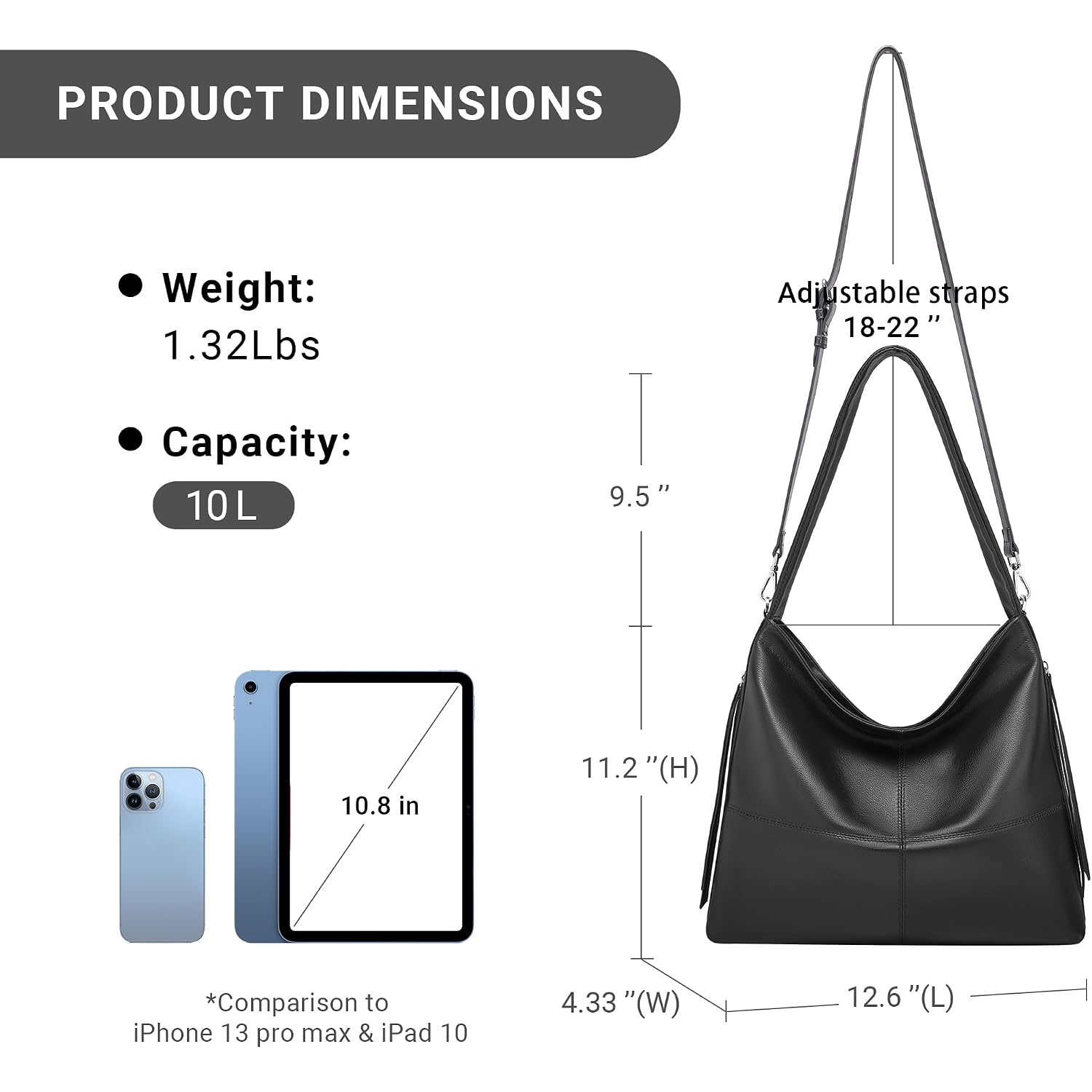 Genuine Leather Hobo Bags For Women Crossbody Purses Work Tote Bag Designer Shoulder Handbags With 2 Straps