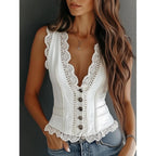 Vest For Women Western Tops Country Concert Sleeveless V Neck Button Down Leather Vest Women Trendy 2026
