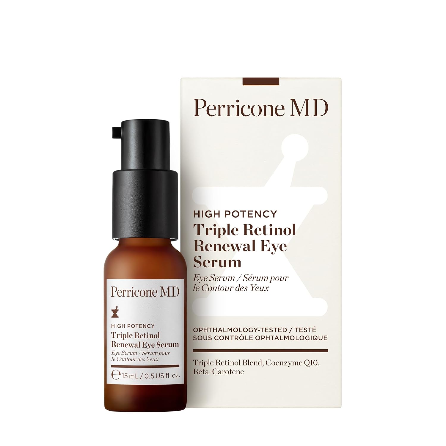 Perricone Md High Potency Triple Retinol Renewal Eye Serum - Retinol Serum With Coq10 & Beta-Carotene - Visibly Reduces Crow’S Feet, Wrinkles, & Discoloration For A Firmer, Smoother Skin - 0.5 Fl Oz
