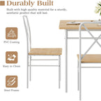 Vecelo 5-Piece Dining Table Set For 4, Wood Dinette With Chairs, Natural | Space-Saving, For Kitchen