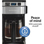 Hamilton Beach Frontfill 12 Cup Programmable Drip Coffee Maker | Regular & Bold Brew Options | Auto Pause And Pour | Glass Carafe | Black With Stainless Accents | 46310
