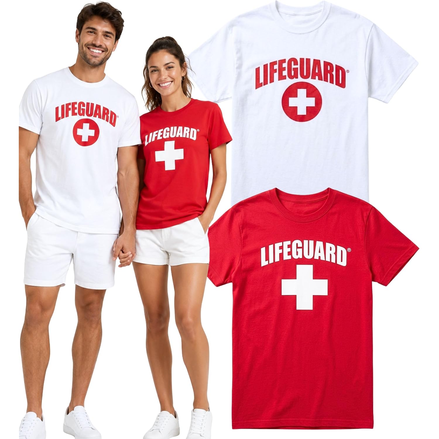 Lifeguard Officially Licensed 2-Pack Short Sleeve Crew Neck T-Shirt For Men Women Unisex Tee