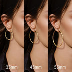 14K Gold Earrings for Women 14K Gold Hoop Earrings for Women Trending Gold Hoop Earring for Womens Hoops Minimalist Design and Timeless Elegance Hoops Earring for Womens 35/45/55mm