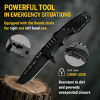 Safety Lock Pocket Knife - 3.4-inch Sharp Blade - Folding Tactical with Aluminum Handle - Ideal Tool for EDC Camping Hunting Survival Hiking - Food Processing Knives - Birthday Gifts for Men 6681