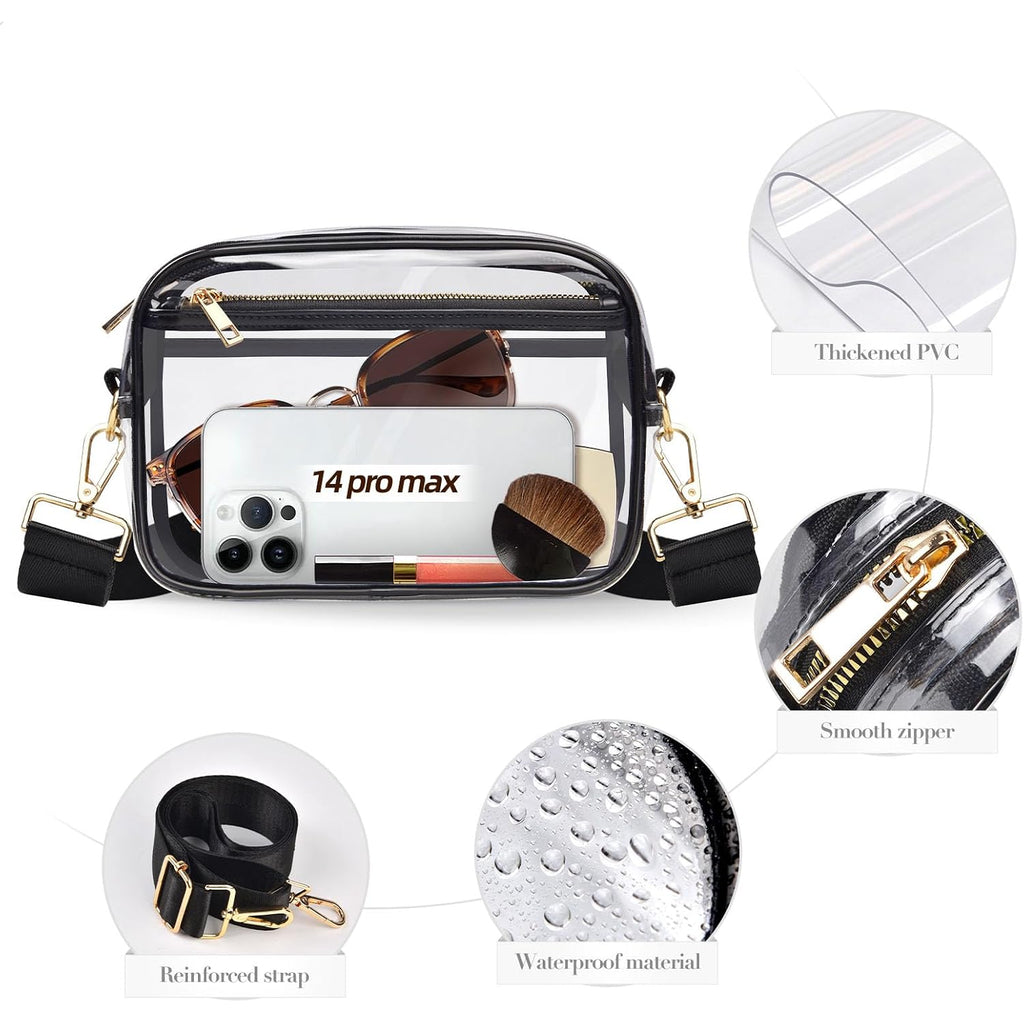 Clear Bag Stadium Approved, Clear Crossbody Bag Purses For Women For Concert, Sports, Festivals