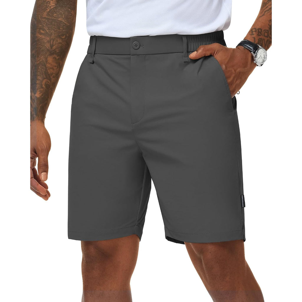 Ntrlv Men'S Golf Dress Shorts 7 Inch Casual Work Shorts For Men Lightweight Stretch Quick Dry With Muilt Pockets