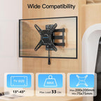 Mountup Lockable Rv Tv Mount For 13-43 Inch Tvs - Full Motion Swivel Rv Tv Bracket With Pull Cord Lock, Space Saving Design For Camper, Trailer, Motorhome, Truck - Max 33Lbs & Vesa 200X200Mm, Mu2101