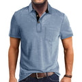 Men'S Casual Polo Shirts Classic Button Basic Short Sleeve Shirt Solid Color Cotton Tees Golf Stylish Tops