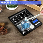Milligram Scale 50G X 0.001G, Powder Scale 0.001G Accuracy | Micro Scale For Weighing Powders & Jewelry, 50G Calibration Weight For Mg Scale, 6 Units, Tare, Lcd Display
