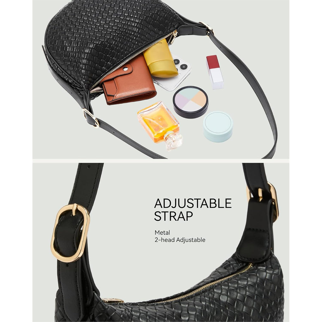 BOSTANTEN Purses for Women Crescent Crossbody Bag Vegan Leather Shoulder Hobo Handbag Adjustable Strap