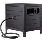 Metal Garden Hose Reel Deck Box, Durable Steel Garden Hose Storage Box Cabinet, 150Ft 5/8" Garden Hose Capacity. - Hose Guide Manual Rewind, No-Leak Aluminum Water Connections