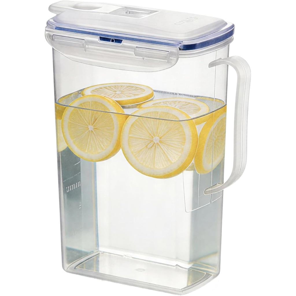 LocknLock Aqua Fridge Door Water Jug | Clear Pitcher | BPA Free Plastic Pitcher with Lid | 2 Quart Pitcher with Lid for Water, Juice, Tea & More Beverages, Clear