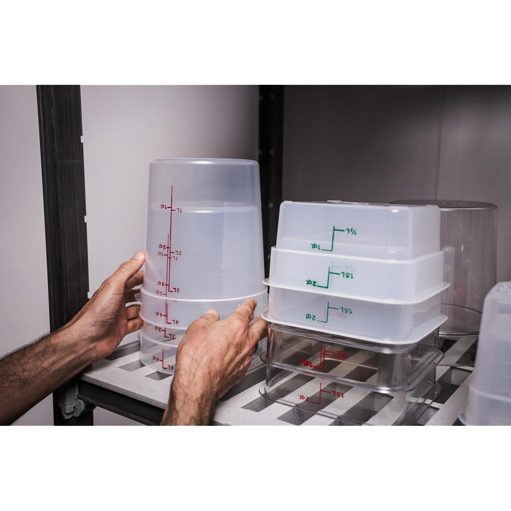 Cambro Food Storage Containers With Lids (Bpa-Free) - 4 Quart - Food Grade Buckets With Lids (2 Pack) - For Dough Proofing And Brining (Translucent)