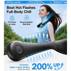 Torras Coolify Air 2026 Upgraded Neck Fan Air Conditioner, Dual-Airflow Pro Cooling, Ultra Light Portable Fan Rechargeable, Personal Cooling Fan Travel Essentials, Gift For Dad Husband Father, Black